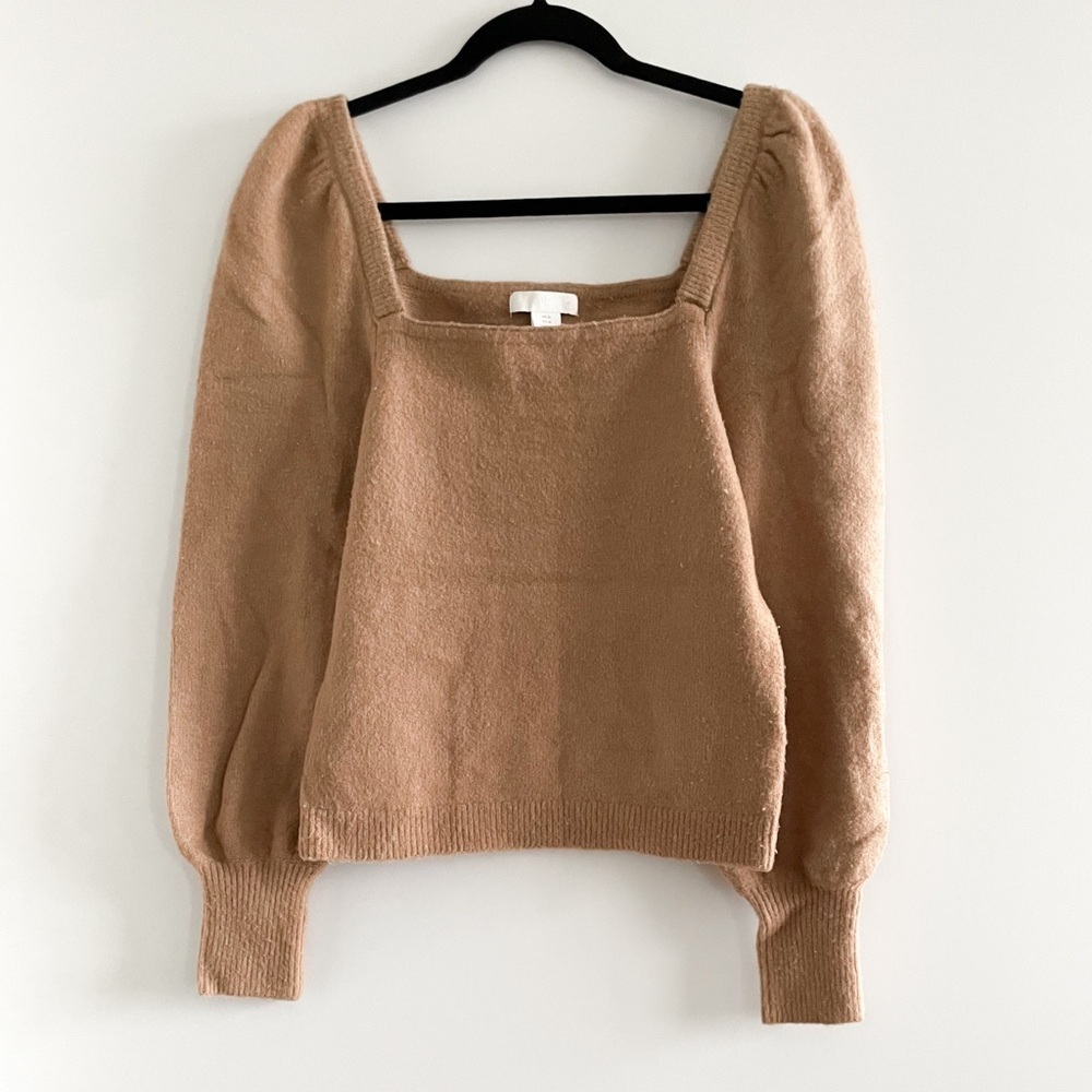 H&M Puff Sleeve Squareneck Sweater